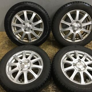 【TOYO ICE FRONTAGE 155/65R13】スタッドレス【ZELERNA 13インチ 4J4HPCD100+43】2018年製 バリ溝 ザッツ ライフ等　(TH474)クレジットカード QRコード決済可能