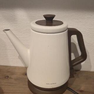 電気ケトル白 細口 レコルト中古美品 おしゃれの画像