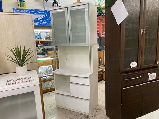 【愛品館 江戸川店】松田家具 2枚扉キッチンボード 食器棚 ID:151-007204-007