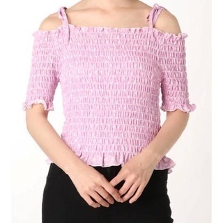 新品未使用　Dazzlin オフショルシャーリングトップス　ラベンダーの画像