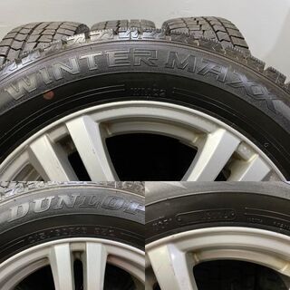 【DUNLOP WINTER MAXX WM02 215/60R16】スタッドレス【社外ホイール 16インチ 6.5J5HPCD114.3+55】バリ溝 オデッセイ等　(MTA185) クレジットカード QRコード決済可能の画像
