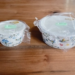 【新品】YAMAKATSU/山勝 美濃陶苑 LUCE ルーチェ 高気密レンジパック2点セット 保存容器 タッパーの画像
