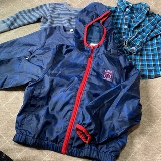 サイズ100 110 トレーナー　ネルシャツ　ウインドブレーカー　長ズボンの画像