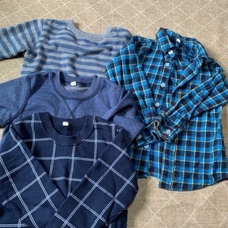 サイズ100 110 トレーナー　ネルシャツ　ウインドブレーカー　長ズボンの画像