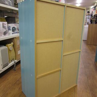 カラーボックス 幅59㎝ 側面水色 収納 ラック 棚 カラボ 大きいカラーボックス 収納家具 子供部屋 札幌 厚別店の画像