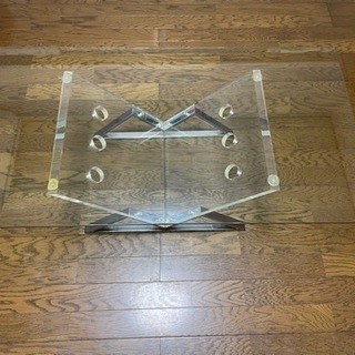 値下げしました　配送可　ダイニングテーブル　透明　65×120×...