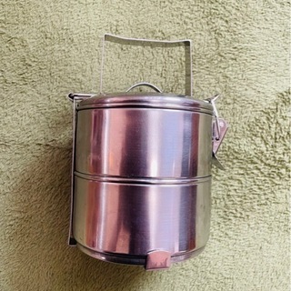 レトロ　ステンレス製ランチボックス
