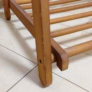 木製ハンガーラック(ダーク)折りたたみ式の画像