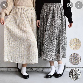 pairpair 花柄プリーツスカート 