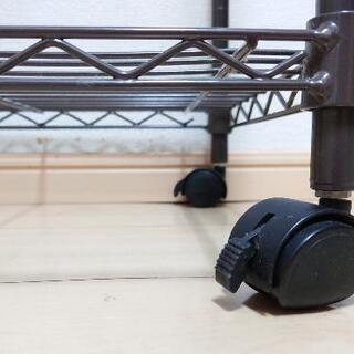 メタルラック（スチールラック）４段（ダークブラウン）の画像