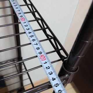 メタルラック（スチールラック）４段（ダークブラウン）の画像