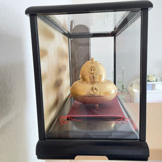 金色の真鍮茶釜ケース付き