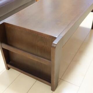 ローテーブル（ダークブラウン）マガジンラック付の画像