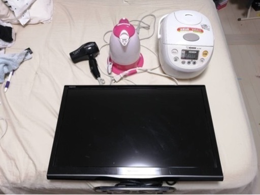 新生活セット: テレビ、炊飯器、電気ケトル+ドライヤー