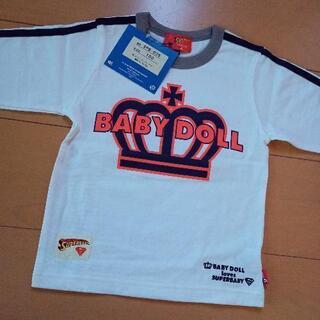 新品Ｓベイビー2ラインロゴロンＴ100白ベビドBABYDOLLベ...