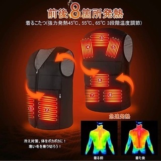【新品未使用】電熱ベスト 加熱ベスト 電熱ジャケット【強化版】ヒ...