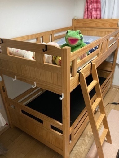 2段ベッド　木製　マットレス付き　近場お届け可能　二段ベット