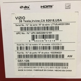 フルHDスマートLED 32型テレビ(VIZIO E-Series E32-C1 日本円2万3200円相当)の画像