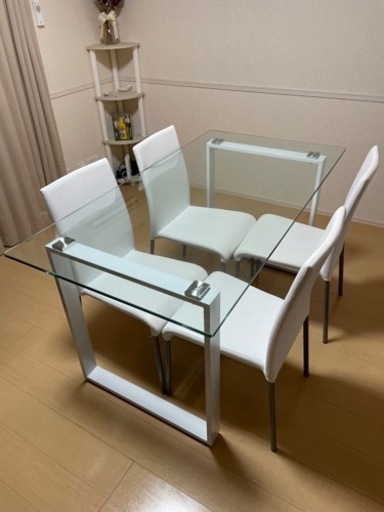 ダイニングテーブルセット　ガラス