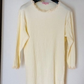 美品 PARRTON　レース付・七分袖Tシャツ　サイズ　M-L　...