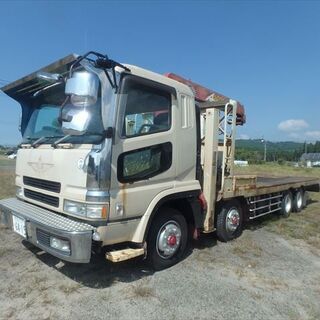 鹿児島発★三菱ふそう 大型 積載車(セルフローダー)・クレーン付★の画像