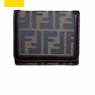 【極美品】FENDI 財布 三つ折り財布 ズッカ柄 折り財布 メ...