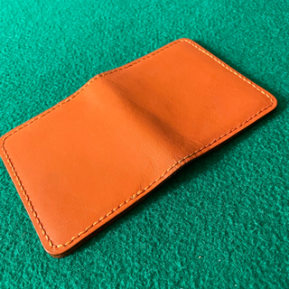 革ハンドクラフト　パスケースオレンジ　新品未使用の画像