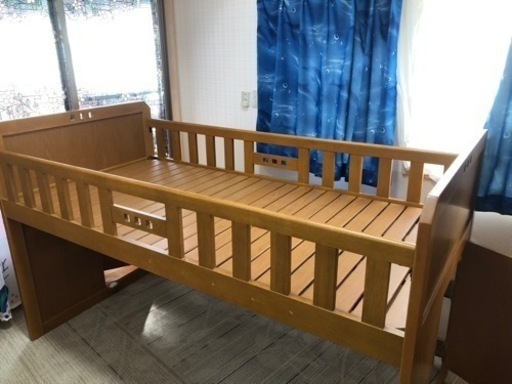 受渡決定！！値下げ！！ロフトベット　シングル　収納力抜群！！　ベット下棚、収納３個、分割！！