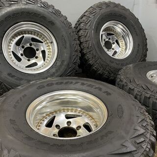 【GOODYEAR WRANGLER MT/R 35X12.50R15LT】夏タイヤ【Epsilon JAPAN MOZZER マザー 15インチ 9J6HPCD139.7約-44】バリ溝 深リム　(TH48クレジットカード QRコード決済可能1) 