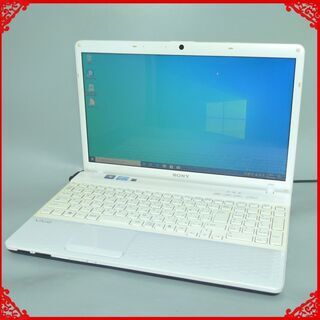中古美品 ホワイト ノートパソコン Windows10 15.5型ワイド SONY VAIO VPCEH27FJ 第2世代 i3 8GB 500GB DVDRW 無線 webカメラ Office