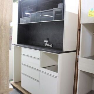 Pamouna ハイカウンターキッチンボード 石目調 幅140 ハイグロス