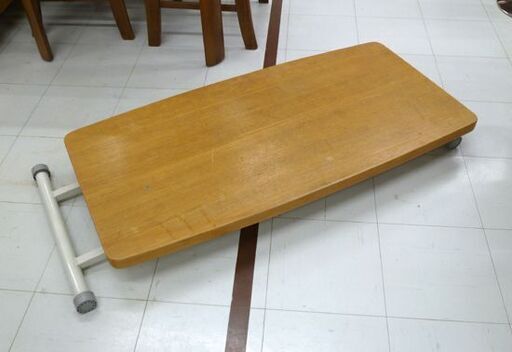 昇降式デスク キャスター付 幅120×奥行60×高さ32～75cm 作業台 ナチュラル 机 苫小牧西店 