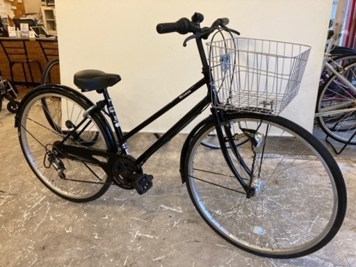 取引中【LEDオートライト】6段変速　27インチ　自転車　ブラック