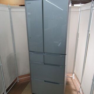 JKN3215/1ヶ月保証/冷蔵庫/大型/6ドア/観音開き/フレンチドア/自動製氷機能/シルバー/タッチオープン/ガラスドア/日立/HITACHI/R-G4800D/中古品/	