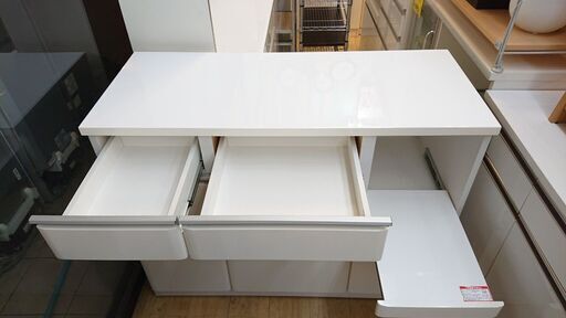 ニトリ NITORI キッチンカウンター キッチンボード 鏡面 ホワイト■横幅120cm×奥行50cm×高さ95cm■近隣配送無料 買取帝国 朝霞店