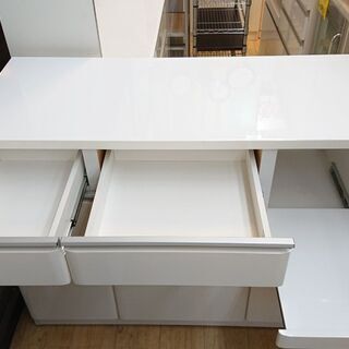 ニトリ　ホワイト キッチンカウンター キッチンボード ニトリ NITORI キッチンカウンター キッチンボード 鏡面