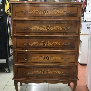 象嵌細工 猫脚 5段 リビングチェスト チェスト タンス 引出し ドロワー