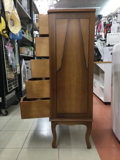 【店頭販売のみ】　クラシック　猫脚　木象嵌　５段チェスト　¥27,280（税込) 市内配送+¥1,500