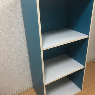 カラーボックス3段　ブルー×ホワイトの画像