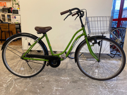 26インチ　シティサイクル　グリーン
