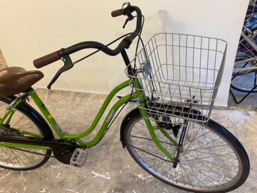 26インチ　シティサイクル　グリーン