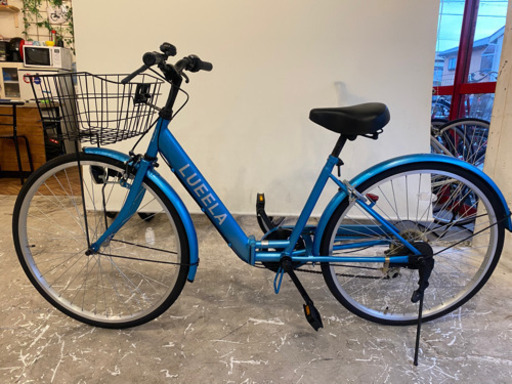 26インチ　6段変速 折りたたみ自転車 ブルー