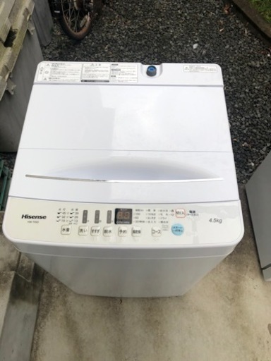 ハイセンス　2021製　洗濯機　4.5キロ