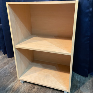 無料！ 美品 キャスター付きカラーボックス 2段 ベージュ