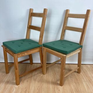 ✨🔔期間限定・イス4脚セット🔔✨IKEA IVAR(JUSTINAクッション付き) ダイニングチェア 中古家具の画像