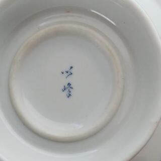 レトロ唐子柄お刺身皿、醤油皿５客揃の画像
