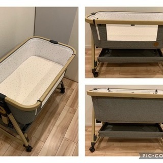 【美品】値下！ベビーベッド｜軽量頑丈・組立簡単・高さ調整6段階の画像