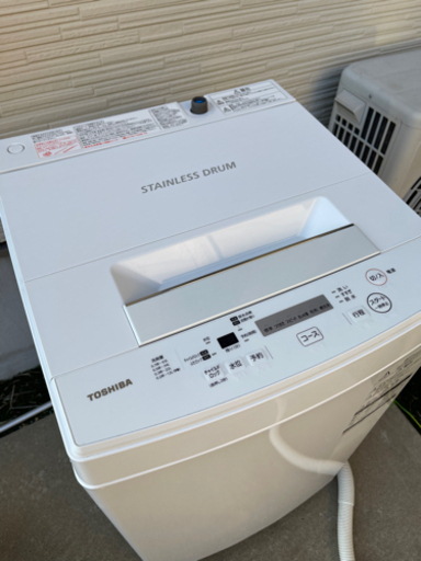 【美品/配送可】19年製 東芝4.5kg 全自動洗濯機 AW-45M7(W)