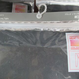 未開封　美品　ユニクロ　東レ　4点セット　メンズ　ヒートテックタイツ　ブラック　M　ワッフル素材　ウエスト：76-84の画像