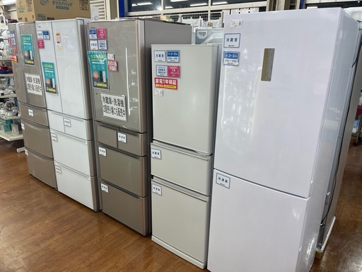 地域最大級の冷蔵庫のお取り扱い！大型冷蔵庫から小型冷蔵庫まで各種取り扱い中です！
